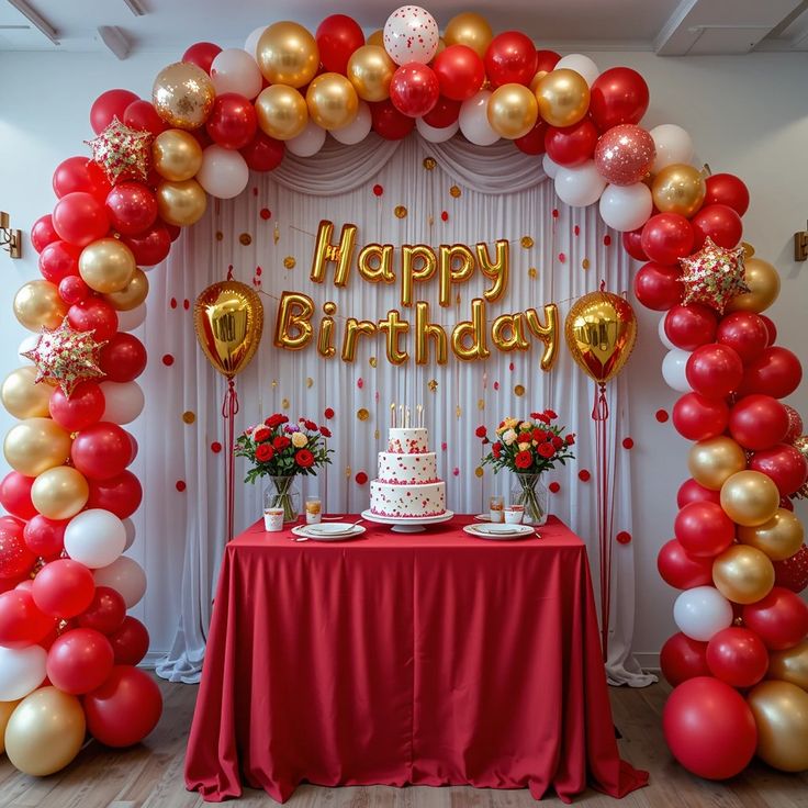 Birthday décor setup